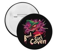 Bad Girl Round Lapel Pin Badges Backpack Pins Brooch for Hats Clothing Decorations 1PCS