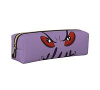 Bad Guy Big Face Minimalist Leather Zip Pencil Case â€“ Premium Cross-Grain Pvc Leather Organizer For Pens, Art Supplies & Daily Essentials â€“ Compact, Stylish & Durable School/Office/Travel Pouch