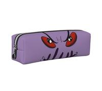 Bad Guy Big Face Minimalist Leather Zip Pencil Case - Premium Cross-Grain Pvc Leather Organizer For Pens, Art Supplies & Daily Essentials - Compact, Stylish & Durable School/Office/Travel Pouch