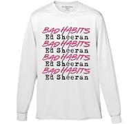 Bad Habits Stack Long-Sleeved T-Shirt Ed Sheeran White S