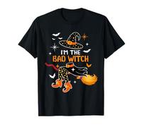 Bad Halloween Witch Costume Cute Witch's Hat Broomstick T-Shirt