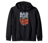 Bad Influence But Damn Fun Mischief Chaos Zip Hoodie