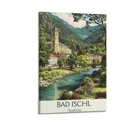Bad Ischl Austria Vintage Travel Poster Art Print Wall Photo Paint Hanging Picture Family Bedroom Decor 24x36inch(60x90cm)