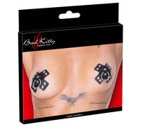 Bad Kitty - Black Pierced Nipple Stickers