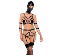 Bad Kitty - Body Harness Set and Mask (Black)