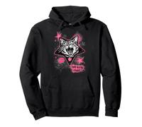 Bad Kitty Club Punk Cat Y2K Grunge Star Collage Pullover Hoodie