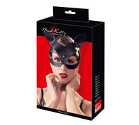 Bad Kitty - Faux Leather, Rhinestone Cat Mask - Black (S-L)