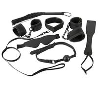 Bad Kitty - Faux Leather Velcro Bondage Set (8 Piece) - Black