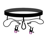 Bad Kitty Intimate Spreader Clip with Panty - Purple/Black (S-L)