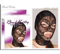 Bad Kitty - Lace Head Mask with Eye and Mouth Openings Black