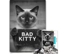 Bad Kitty Mugshot Detailed Jigsaw Puzzle for Adults, 1000 PCS