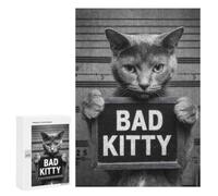 Bad Kitty Mugshot - Jigsaw Puzzle for Adults, 300 PCS, Holiday-Season Gift; for Shared Table Time
