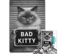 Bad Kitty Mugshot Themed Jigsaw Puzzle for Adults, 1000 PCS