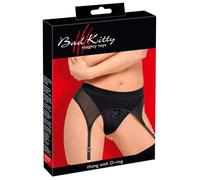 Bad Kitty Strap-on Thong with Suspender String Black M