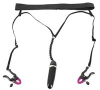 Bad Kitty - Vibrating Panty with Clitoral Clip - Black (S-L)