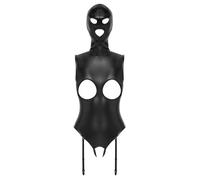 Bad Kitty - Open-Front Body Suit & Mask (Black) - XL