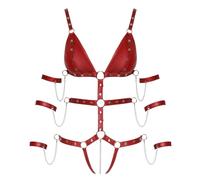 Bad Kitty Women Strap Body Dark/Red L