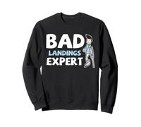 Bad Landing Broken Leg Recovery Crutches Cast Humor Expert Sweatshirt