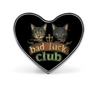 Bad Luck Club Printed Heart Brooches Colorful Fashion Pins Badge for Backpacks Shirts Scarf