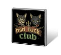Bad Luck Club Printed Square Brooches Colorful Fashion Pins Badge for Backpacks Shirts Scarf