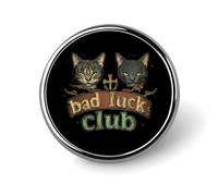 Bad Luck Club Round Brooches Colorful Fashion Button Pins Badge for Backpacks Shirts Scarf