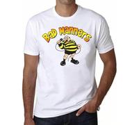 Bad Manners Logo White Mens T-Shirt Men Tee Shirt, Kids Size M