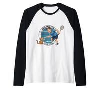 Bad Mitten! Badminton Cat Lover Funny Shuttlecock Design Raglan Baseball Tee