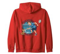 Bad Mitten! Badminton Cat lover funny shuttlecock design Zip Hoodie