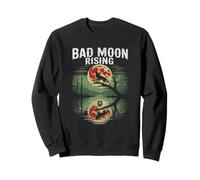 Bad Moon Rising Wolf Reflection Skull Horror Scene Halloween Sweatshirt