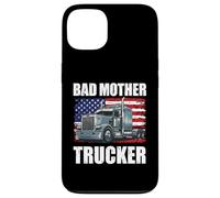 Bad Mother Trucker Funny Truck Driver Dad Trucker USA Flag Case for iPhone 13