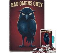 Bad Omens Only - Dark Funny Crow Cartoon Post Jigsaw Puzzle, 1000 Piece | A detailed printed puzzle on calm nights for shared leisure.