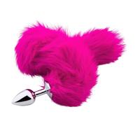 Bad Puppy butt plug with pink fur tail - Cosplay & Human Pup Play