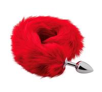 Bad Puppy butt plug with red fur tail - Cosplay & Human Pup Play