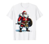 Bad Santa Claus Viking Berserker Look Christmas Value Graphic T-Shirt, Men, White, M
