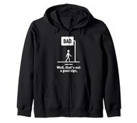 Bad Sign Funny Minimal Humor Design Zip Hoodie