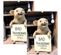 Bad Taxidermy 2026 Wall Calendar, Funny Calendar 2026, Here We Fucking Go Again Calendario, White Elephant Prank Gifts (2pcs)