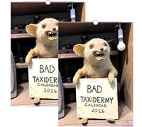 Bad Taxidermy 2026 Wall Calendar, Hilariously Awful Taxidermy Collection, Funny Weird Gross Disturbing Wall Calendar, Prank Gifts, White Elephant Christmas Gifts (2pcs)