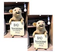 Bad Taxidermy Calendar,Funny Calendar 2026,12 Months of Funny Animal Fail Photos Calendars, Dark Humor Art Planner for Home Decor, White Elephant Prank Gifts (2pcs)