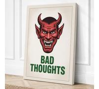 Bad Thoughts Devil Retro Canvas Wall Art Print 30x20 Inch