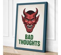 Bad Thoughts Devil Retro Canvas Wall Art Print 30x20 Inch