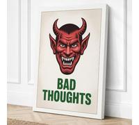 Bad Thoughts Devil Retro Canvas Wall Art Print 30x20 Inch