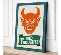 Bad Thoughts Graphic Art Canvas Wall Art Print 36x24 Inch (91 x 61 cm)