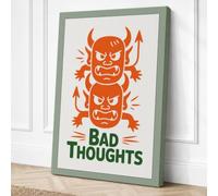 Bad Thoughts Modern Canvas Wall Art Print 24x16 Inch (61 x 41 cm)