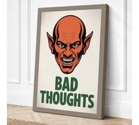 Bad Thoughts Typography Canvas Wall Art Print 18x12 Inch