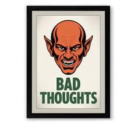 Bad Thoughts Typography Framed Wall Art Print A3 (42×29.7cm) Black, Wall Decor for Living Room, Bedroom, Office & Home, Ready to Hang, Art Gift