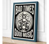Bad Times Good Music Canvas Wall Art Print 30x20 Inch