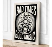 Bad Times Good Music Canvas Wall Art Print 36x24 Inch