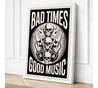 Bad Times Good Music Canvas Wall Art Print 36x24 Inch