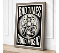 Bad Times Good Music Canvas Wall Art Print 36x24 Inch