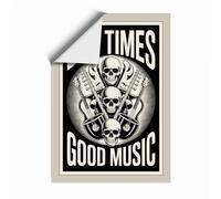 Bad Times, Good Music Typography Unframed Wall Art Print A1 (84.1×59.4cm), Wall Decor for Living Room, Bedroom, Office & Home, Art Gift